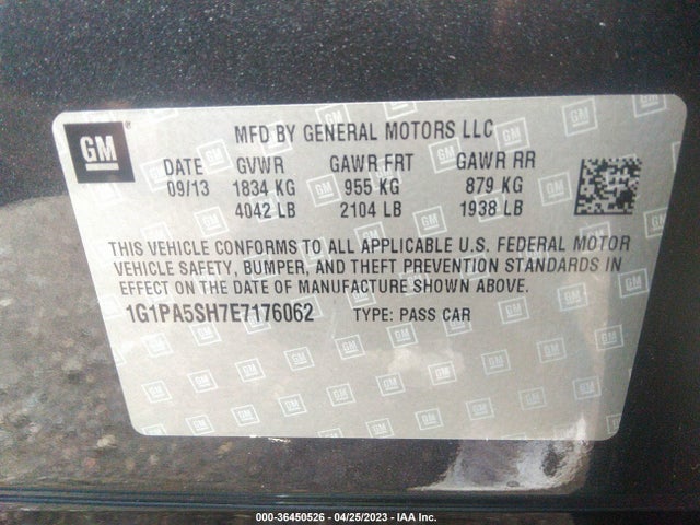 Chevrolet CRUZE LS 2014 1G1PA5SH7E7176062 Image 10