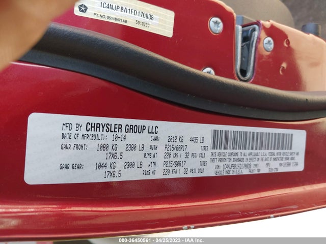 1C4NJPBA1FD170838 Jeep Patriot Altitude Edition
