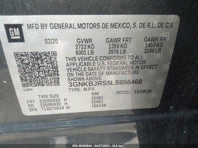 2020 CHEVROLET BLAZER LT VIN: 3GNKBJRS5LS656468