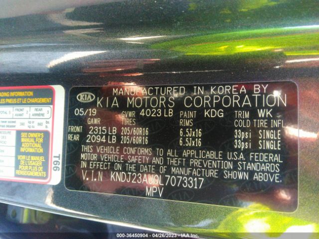 KNDJ23AU0L7073317 KIA SOUL LX