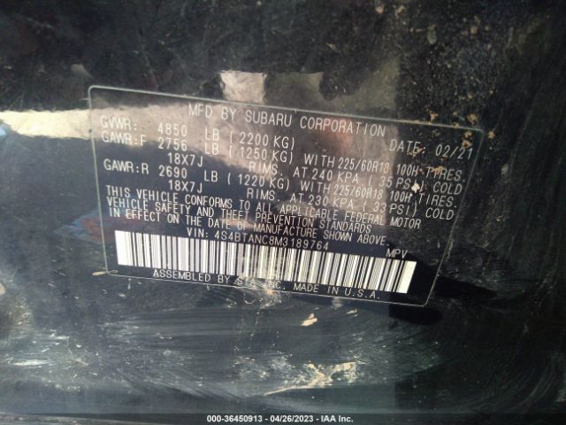 4S4BTANC8M3189764 Subaru Outback Limited