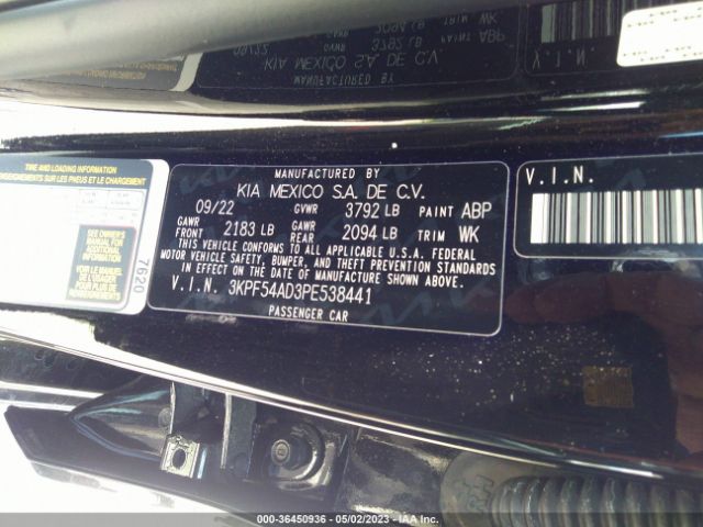 3KPF54AD3PE538441 KIA Forte Gt-line