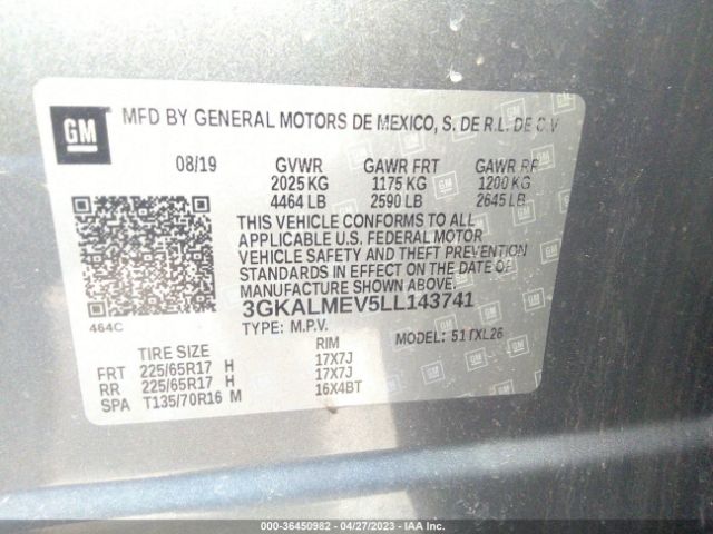3GKALMEV5LL143741 GMC Terrain Sle