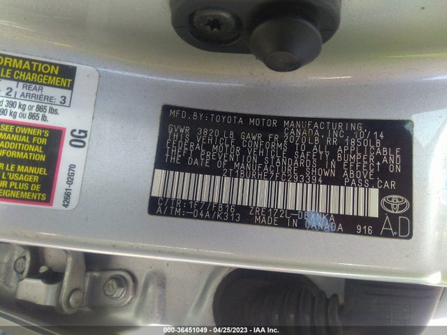 Toyota COROLLA LE 2015 2T1BURHE7FC293394 Image 10