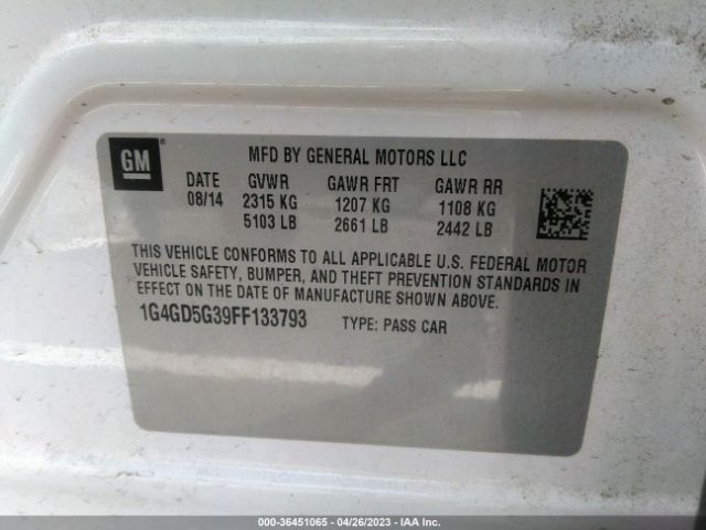 1G4GD5G39FF133793 Buick Lacrosse Premium I