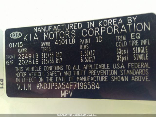 KNDJP3A54F7196584 KIA SOUL +