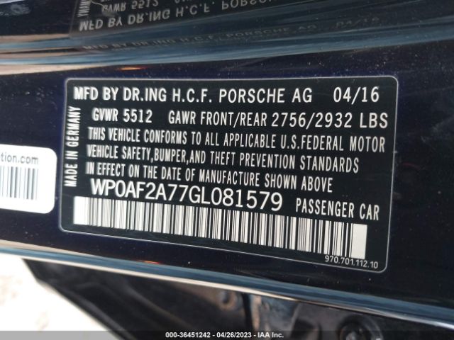 WP0AF2A77GL081579 Porsche Panamera Gts