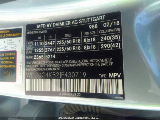WDC0G4KB2JF430719 Mercedes-Benz Glc Glc 300