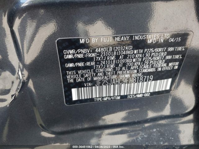 JF2SJAHC9FH818719 Subaru Forester 2.5i Limited