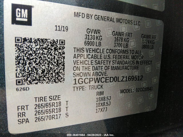 Chevrolet Silverado 1500 Lt 2020 1GCPWCED0LZ169512 Image 9
