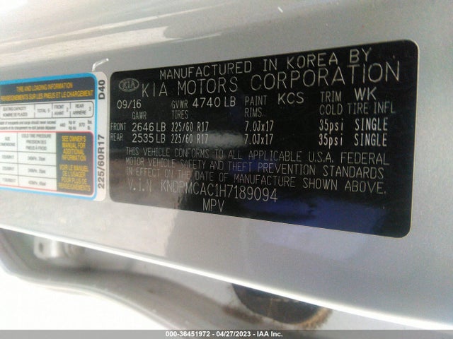 KIA Sportage Lx 2017 KNDPMCAC1H7189094 Image 9