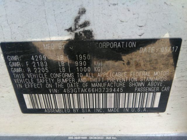 4S3GTAK66H3739445 Subaru Impreza Sport