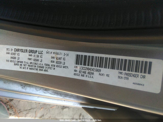 Dodge AVENGER SE 2014 1C3CDZAB4EN216020 Image 9