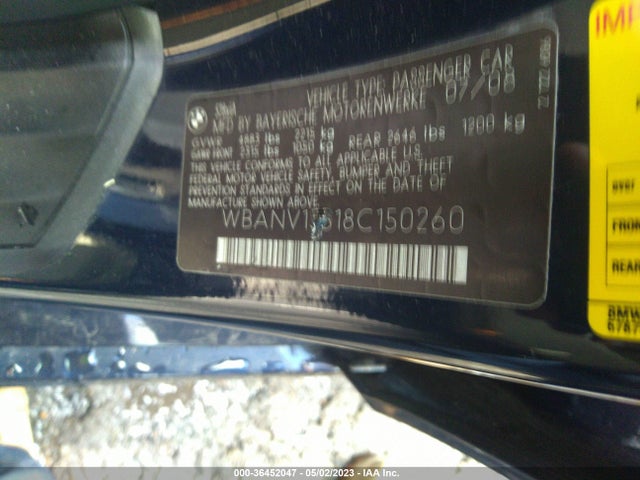 2008 BMW 5 SERIES 528XI VIN: WBANV13518C150260