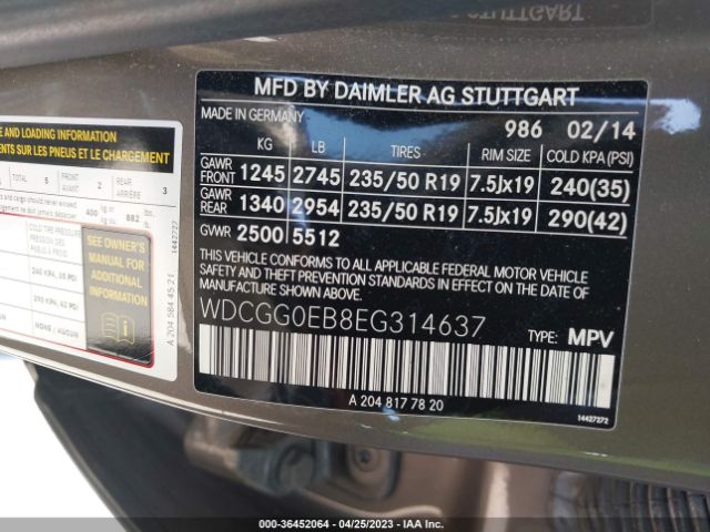WDCGG0EB8EG314637 Mercedes-Benz Glk-class Glk 250 Bluetec