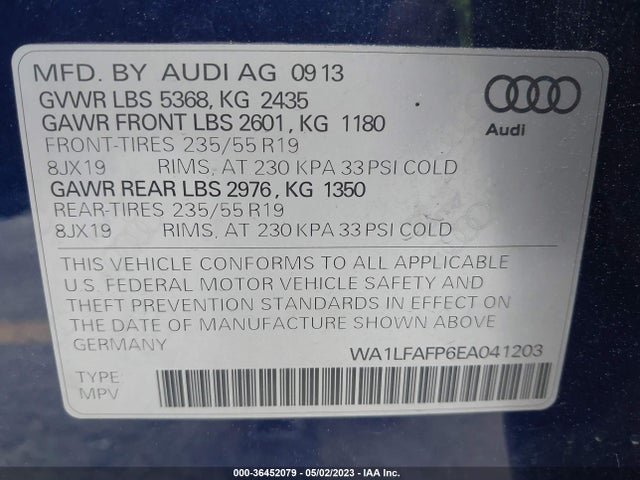WA1LFAFP6EA041203 Audi Q5 Premium Plus