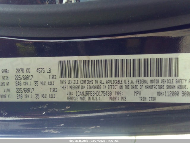 1C4NJRFB3HD175430 Jeep Patriot Latitude