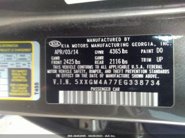 5XXGM4A77EG338734 KIA Optima Lx