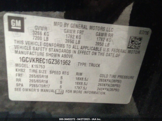 Chevrolet Silverado 1500 Lt 2016 1GCVKREC1GZ361962 Image 10
