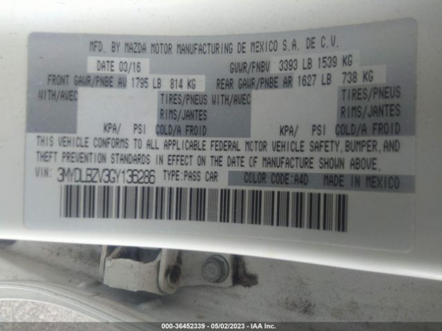 3MYDLBZV3GY136286 Scion IA