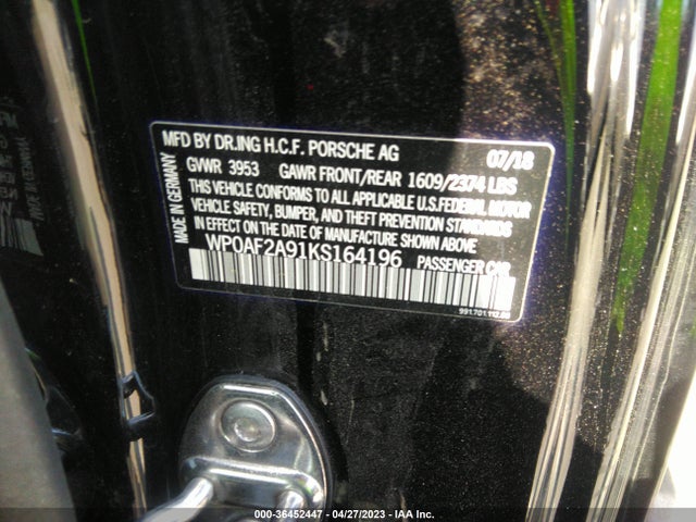WP0AF2A91KS164196 Porsche 911 Gt3 Rs