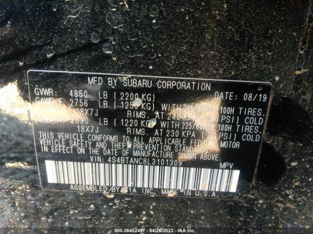 4S4BTANC8L3101309 Subaru Outback Limited