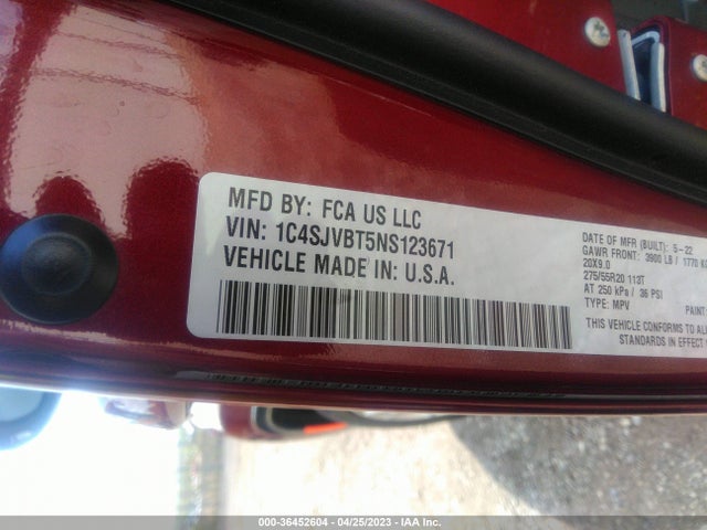 1C4SJVBT5NS123671 Jeep Wagoneer Series Ii