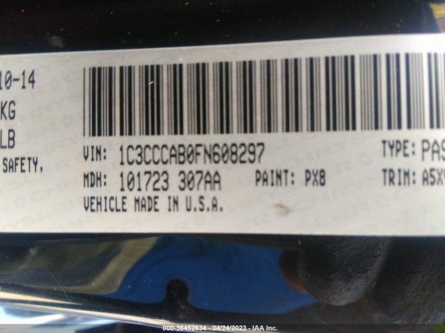 1C3CCCAB0FN608297 Chrysler 200 Limited