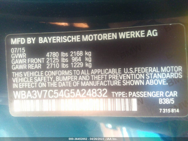 BMW 4 Series 428i 2016 WBA3V7C54G5A24832 Image 9