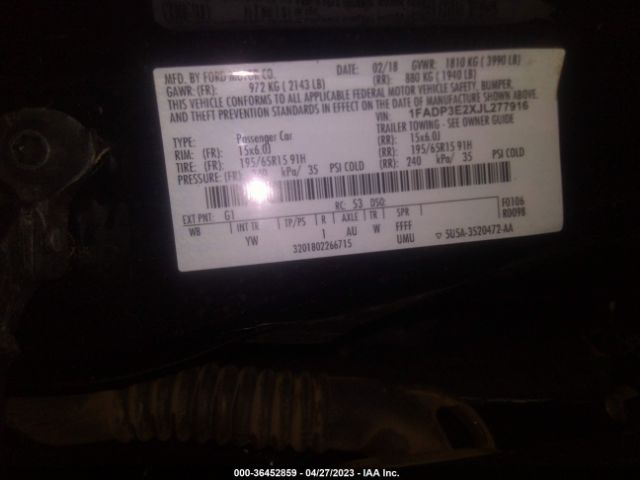 1FADP3E2XJL277916 Ford FOCUS S