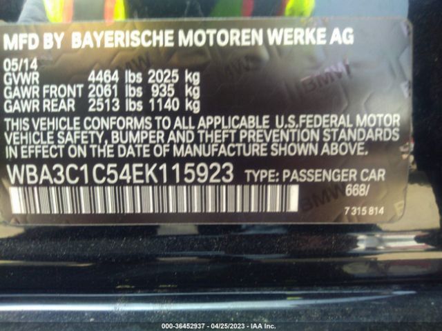 WBA3C1C54EK115923 BMW 3 Series 328i