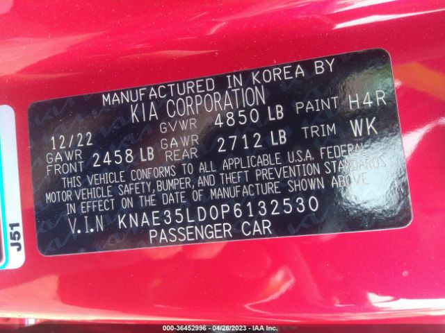 KNAE35LD0P6132530 KIA Stinger Gt-line