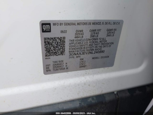 Chevrolet EQUINOX LT 2022 3GNAXJEV2NL240890 Image 9