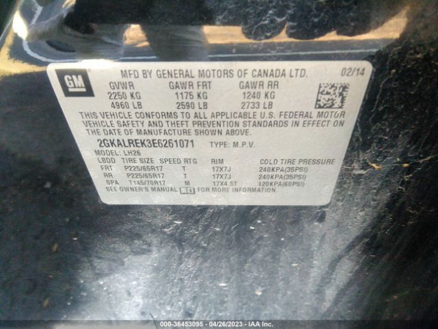 2GKALREK3E6261071 GMC Terrain Sle