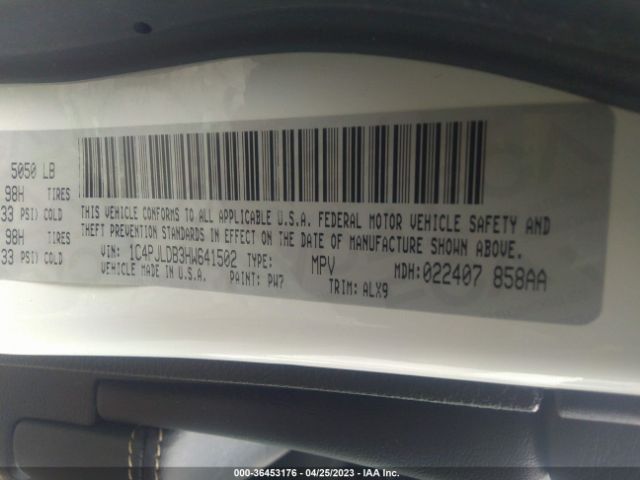1C4PJLDB3HW641502 Jeep Cherokee Limited
