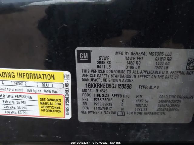 1GKKRNED6GJ158598 GMC ACADIA SLE