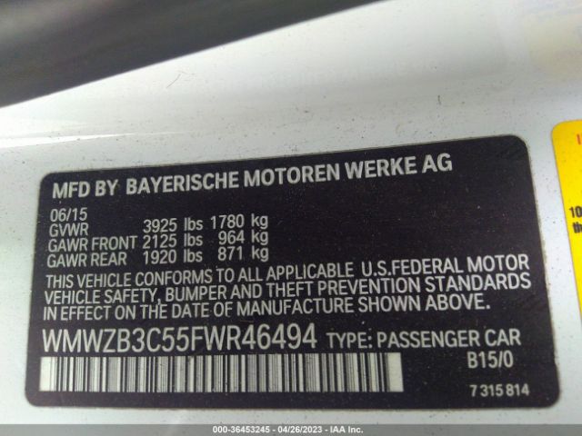 WMWZB3C55FWR46494 Mini COOPER COUNTRYMAN