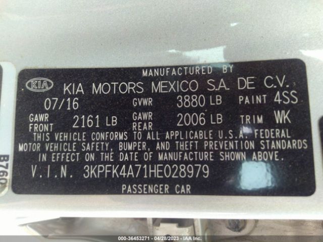 3KPFK4A71HE028979 KIA FORTE LX