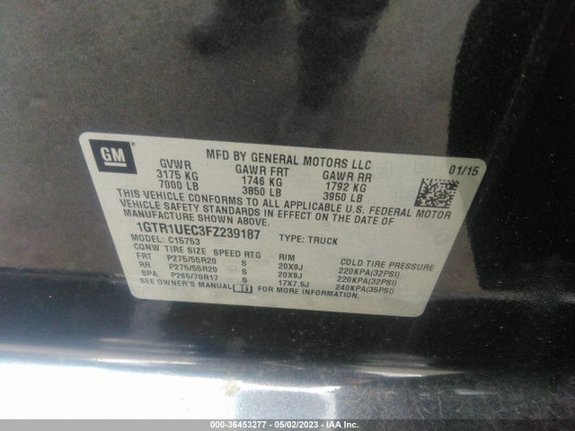 GMC Sierra 1500 Sle 2015 1GTR1UEC3FZ239187 Image 9