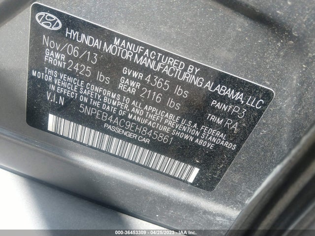 Hyundai SONATA GLS 2014 5NPEB4AC9EH845861 Image 10