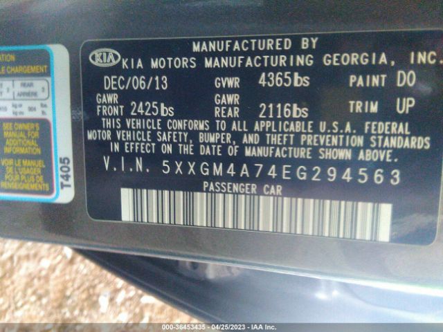 5XXGM4A74EG294563 KIA Optima Lx