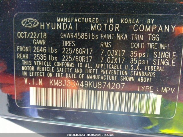 Hyundai Tucson Value 2019 KM8J33A49KU874207 Image 10