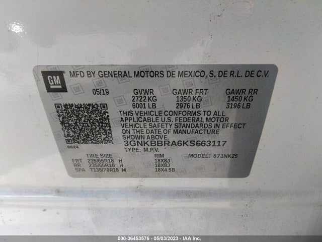 Chevrolet BLAZER 2019 3GNKBBRA6KS663117 Image 9