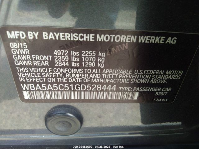 WBA5A5C51GD528444 BMW 5 Series 528i