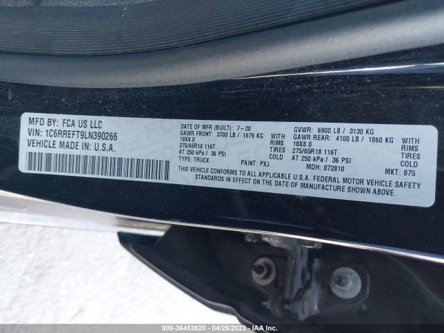 1C6RREFT9LN390266 RAM 1500 Big Horn