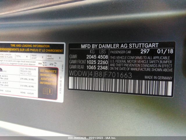 WDDWJ4JB8JF701663 Mercedes-Benz C-class C 300