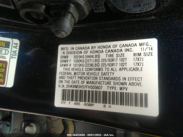 Honda CR-V EX 2015 2HKRM3H57FH505607 Image 10
