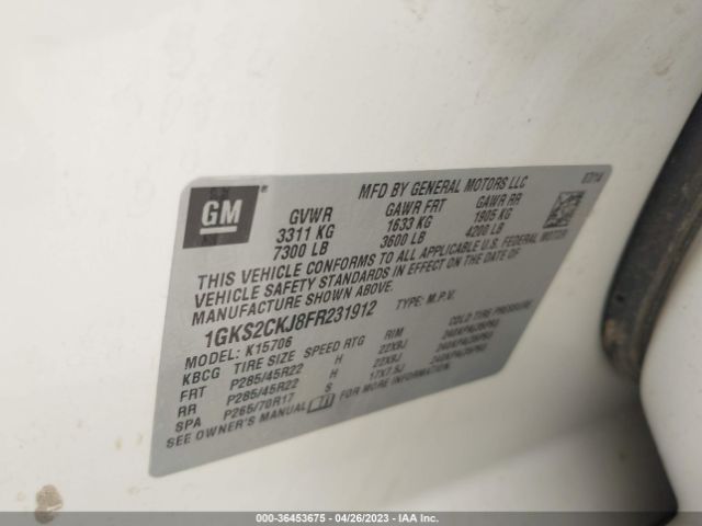1GKS2CKJ8FR231912 GMC YUKON DENALI