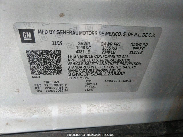 Chevrolet Trax Lt 2020 3GNCJPSB4LL205482 Image 10