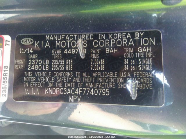 KNDPC3AC4F7740795 KIA Sportage Ex